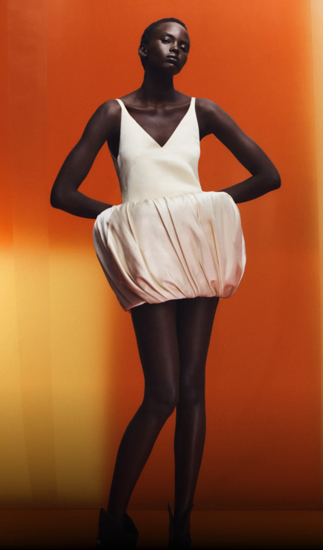 Bias Cut Sleeveless Top| Circle Skirt| Rolled Hem Cami Dress| Small Twister Bag In Mirror Fabric