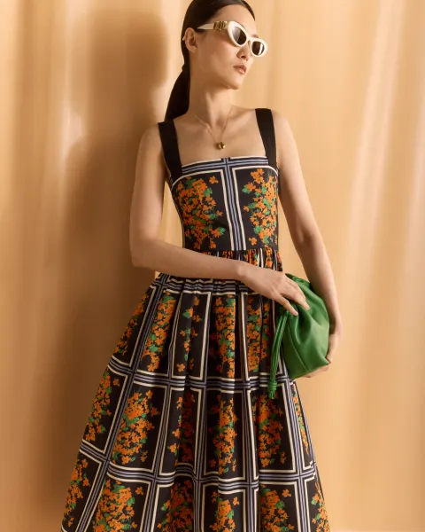 Thick Strap Full Midi Dress